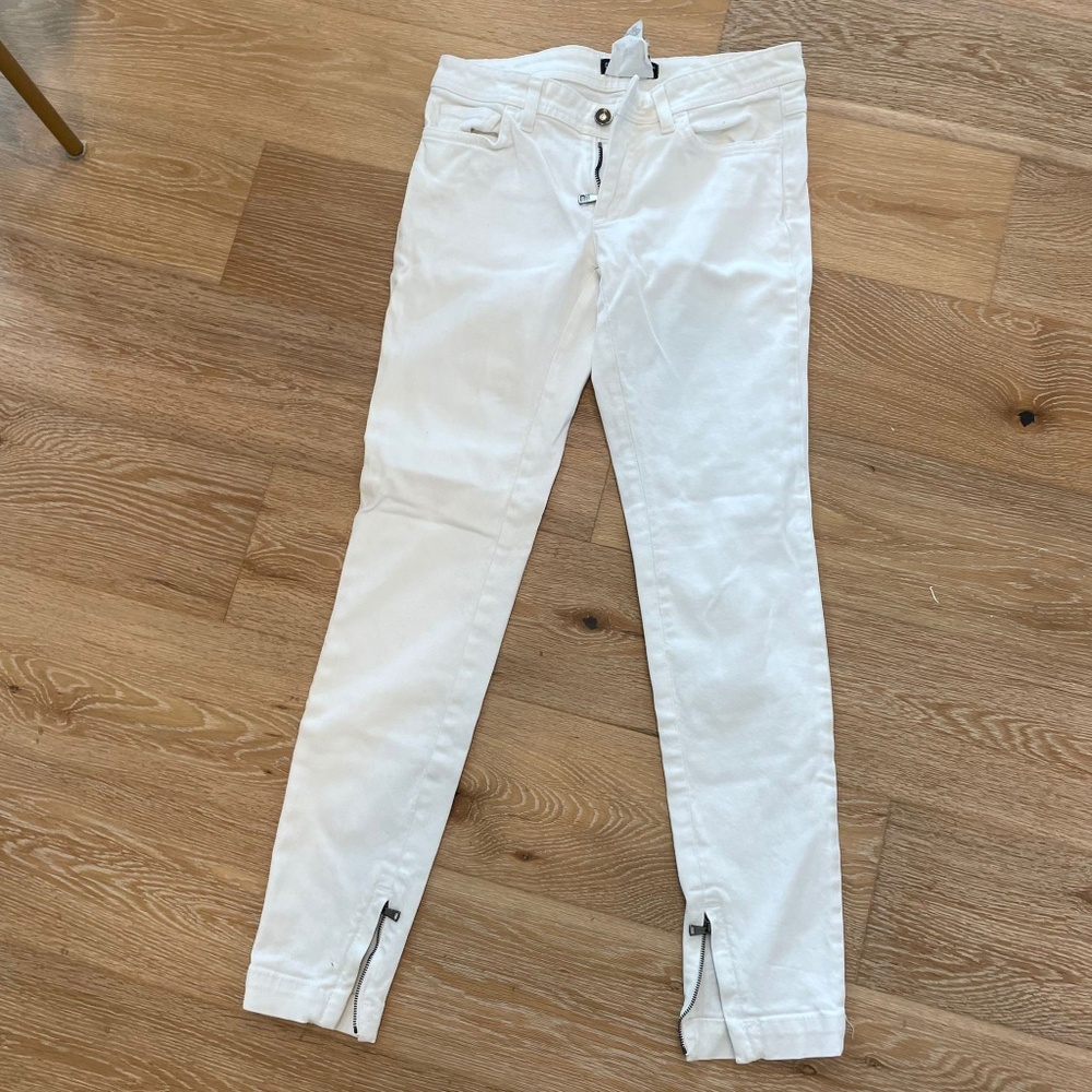 Dolce and gabbana white low waist skinny jeans